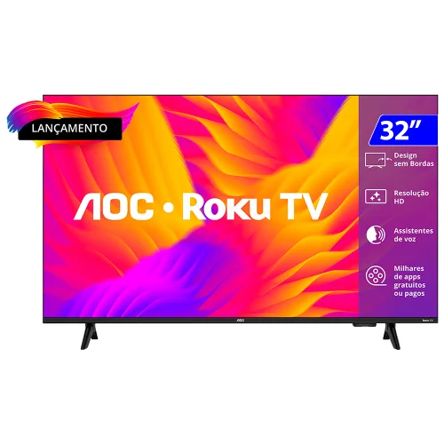 TV 32P AOC LED SMART ROKU WIFI HD HDMI