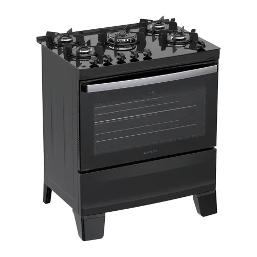 Fogão 5 B Atlas Agile Glass Mesa Vidro c/ Acendimento