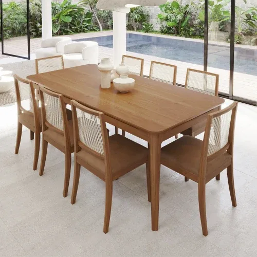 CONJUNTO DE MESA COM 8 CADEIRAS