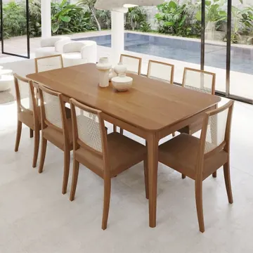 CONJUNTO DE MESA COM 8 CADEIRAS